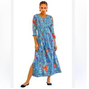 Gretchen Scott Size M Jungle Symphony Easy Chic Midi Dress Preppy Colorful